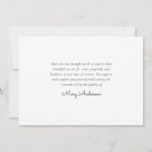 Bij het liefhebben van geheugen foto-collage begra bedankkaart (Achterkant)