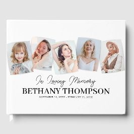 Bij het liefhebben van geheugen foto-collage begra gastenboek