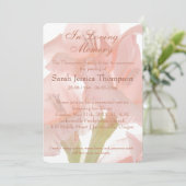 Bij het liefhebben van geheugen - Roze bloem Memor Kaart (Staand voorkant)