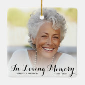 Bij het liefhebben van geheugenfotoKerstmis Keramisch Ornament (Achterkant)