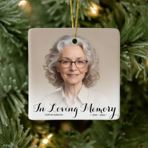 Bij het liefhebben van geheugenfotoKerstmis Keramisch Ornament
