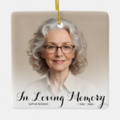 Bij het liefhebben van geheugenfotoKerstmis Keramisch Ornament (Voorkant)