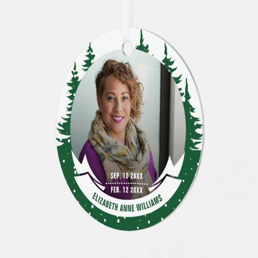 Bij het liefhebben van geheugenfotoKerstmis Metalen Ornament (Voorkant links)