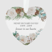 Bij het liefhebben van het Geheugen witte rozenpij Ornament (achterkant)