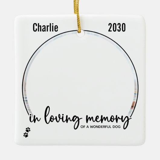 Bij het liefhebben van Memory Pet Memorial Keramisch Ornament (Voorkant)