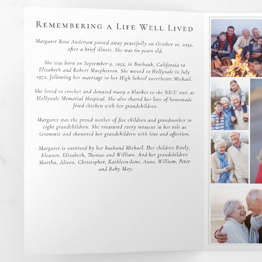 Bij het liefhebben van Memory Photo Memorial Kaart (Binnenzijde eerst)