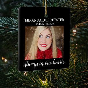 Bij het liefhebben van Memory Photo Memorial Kerst Keramisch Ornament