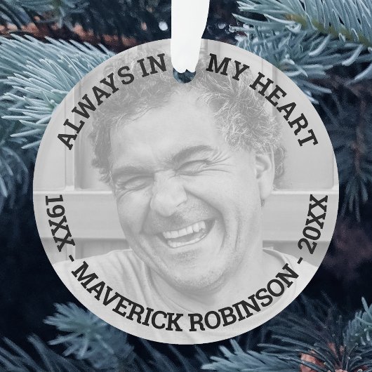 Bij het liefhebben van Memory Photo Memorial Kerst Ornament