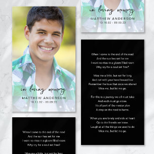 Bij het liefhebben van Memory Photo Memorial Poem Visitekaartje