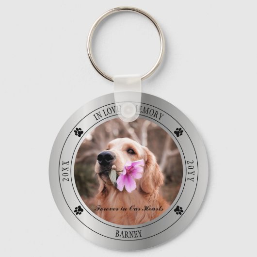 Bij het liefhebben van Memory Photo Pet Memorial - Sleutelhanger (Voorkant)