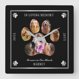 Bij het liefhebben van Memory Photo Pet Memorial - Vierkante Klok