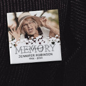 Bij het liefhebben van Memory Tribution Memorial Vierkante Button 5,1 Cm