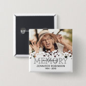 Bij het liefhebben van Memory Tribution Memorial Vierkante Button 5,1 Cm (Voorkant /achterkant)