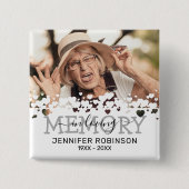 Bij het liefhebben van Memory Tribution Memorial Vierkante Button 5,1 Cm (Voorkant)