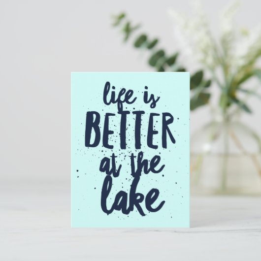 Bij het meer briefkaart (Staand voorkant)