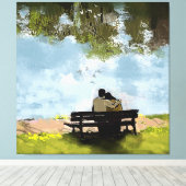 Bij het meer canvas afdruk (Insitu (Houten vloer))
