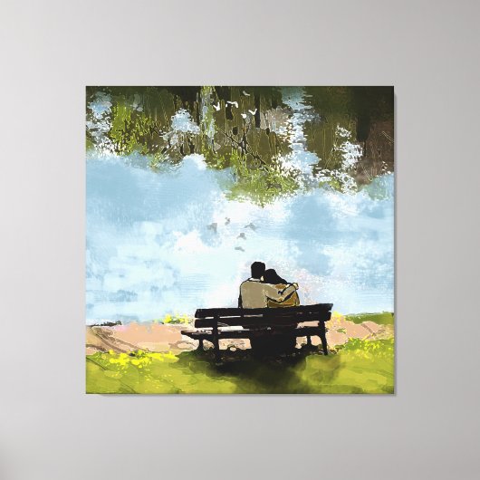 Bij het meer canvas afdruk (Voorkant)
