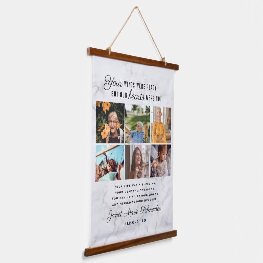 Bij het opslaan van geheugen | 6 Foto Collage Fune Hangend Wandkleed (Gebogen)