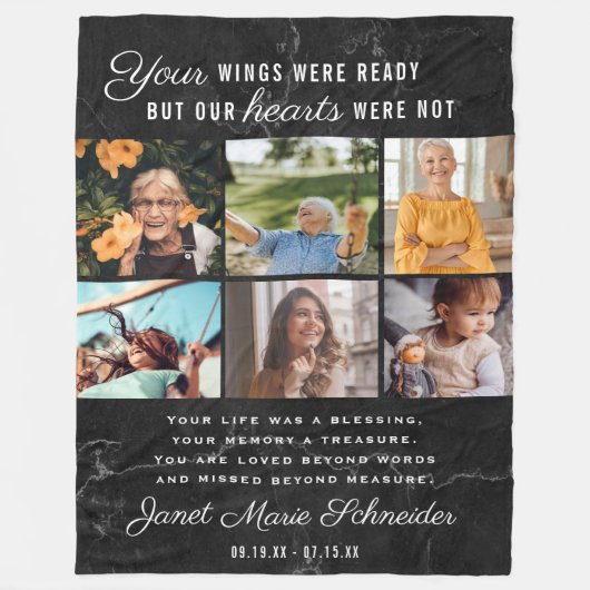 Bij het opslaan van geheugen | 6 Foto Collage Quot Fleece Deken (Voorkant)