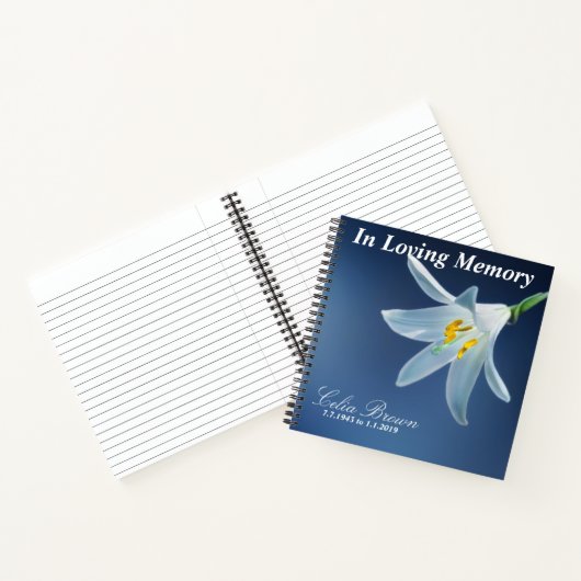 Bij het opslaan van geheugen | begrafenis, Memoria Notitieboek (Binnen)