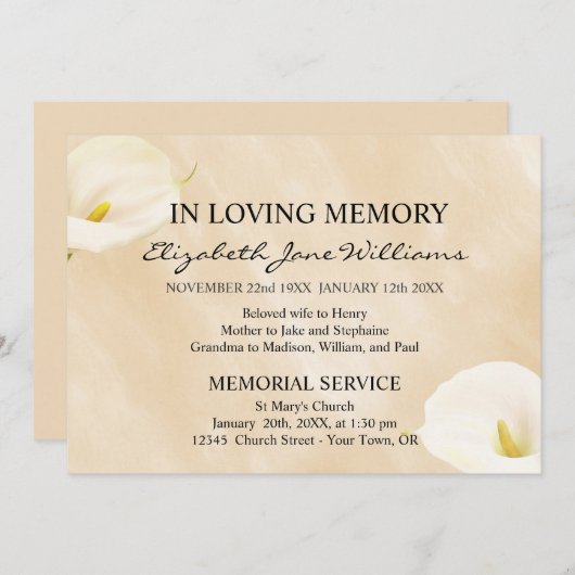 Bij het opslaan van geheugen | Begrafenis | Waterv Kaart (Voorkant / Achterkant)