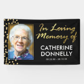 Bij het opslaan van geheugen | Black Gold Memorial Spandoek (Horizontaal)