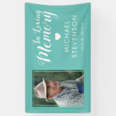 Bij het opslaan van geheugen | Blauwgroen foto van Spandoek (Verticaal)