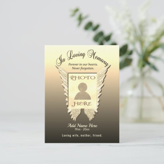 Bij het opslaan van geheugen briefkaart (Staand voorkant)