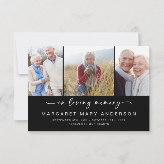 Bij het opslaan van geheugen | Drie foto's Vreemd  Bedankkaart (Voorkant)