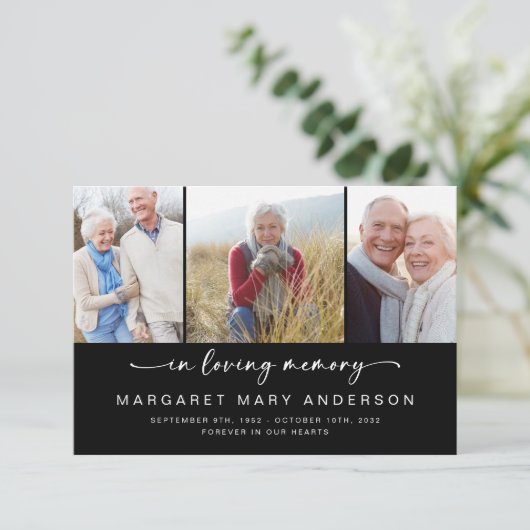 Bij het opslaan van geheugen | Drie foto's Vreemd  Bedankkaart (Staand voorkant)