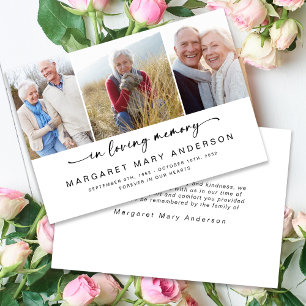 Bij het opslaan van geheugen   Drie foto's Vreemd  Bedankkaart