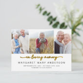 Bij het opslaan van geheugen | Drie foto's Vreemd Bedankkaart (Staand voorkant)