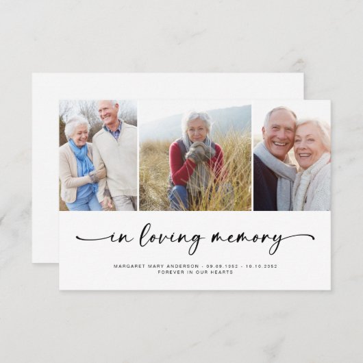 Bij het opslaan van geheugen | Drie foto's Vreemd Bedankkaart (Voorkant / Achterkant)