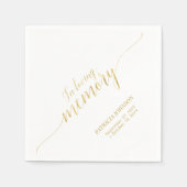 Bij het opslaan van geheugen | Elegant Gold Script Servet (Voorkant)