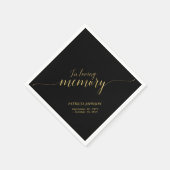 Bij het opslaan van geheugen | Elegant Gold Script Servet (Hoek)