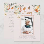 Bij het opslaan van geheugen | Foto Funeral Prayer Kaart (Voorkant / Achterkant)