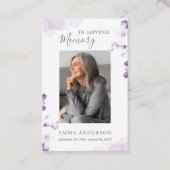 Bij het opslaan van geheugen | Foto Funeral Prayer Visitekaartje (Voorkant)