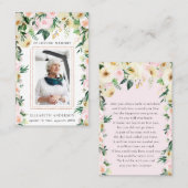 Bij het opslaan van geheugen | Foto Funeral Prayer Visitekaartje (Voorkant / Achterkant)