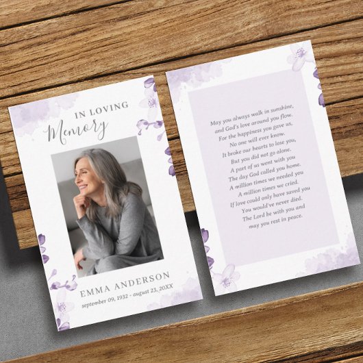 Bij het opslaan van geheugen | Foto Funeral Prayer Visitekaartje