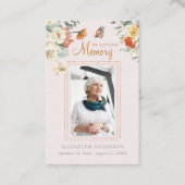 Bij het opslaan van geheugen | Foto Funeral Prayer Visitekaartje (Voorkant)