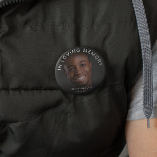 Bij het opslaan van geheugen   Foto Memorial Funer Ronde Button 7,6 Cm