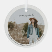 Bij het opslaan van geheugen | Foto Memorial Glas Ornament (Achterkant)