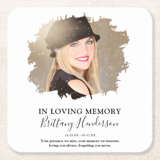 Bij het opslaan van geheugen | Foto Memorial Kartonnen Onderzetters (Voorkant)