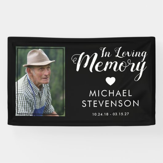 Bij het opslaan van geheugen | Funeral Memorial Fo Spandoek (Horizontaal)