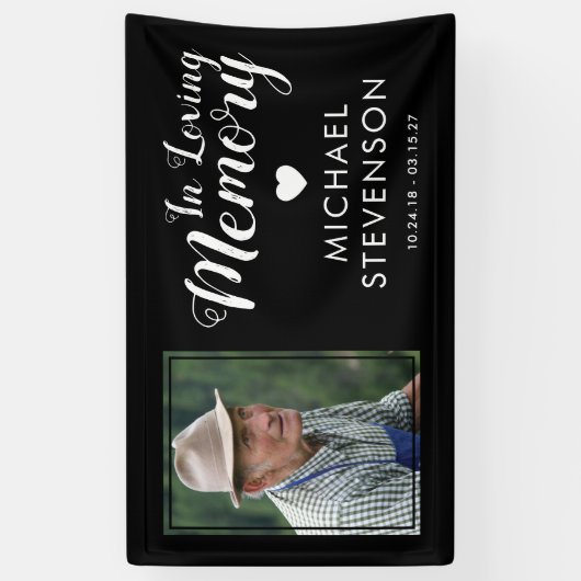 Bij het opslaan van geheugen | Funeral Memorial Fo Spandoek (Verticaal)
