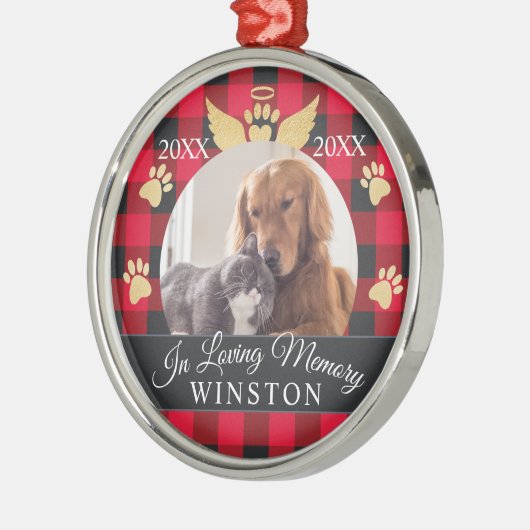 Bij het opslaan van geheugen | Herdenkingsfoto van Metalen Ornament (Links)