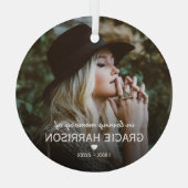 Bij het opslaan van geheugen | kerstfoto glas ornament (Achterkant)