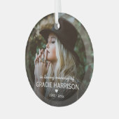 Bij het opslaan van geheugen | kerstfoto glas ornament (Voorkant links)