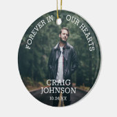 Bij het opslaan van geheugen | Kerstherdenkingsfot Keramisch Ornament (Links)