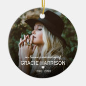 Bij het opslaan van geheugen | Kerstkever 2 Foto Keramisch Ornament (Voorkant)